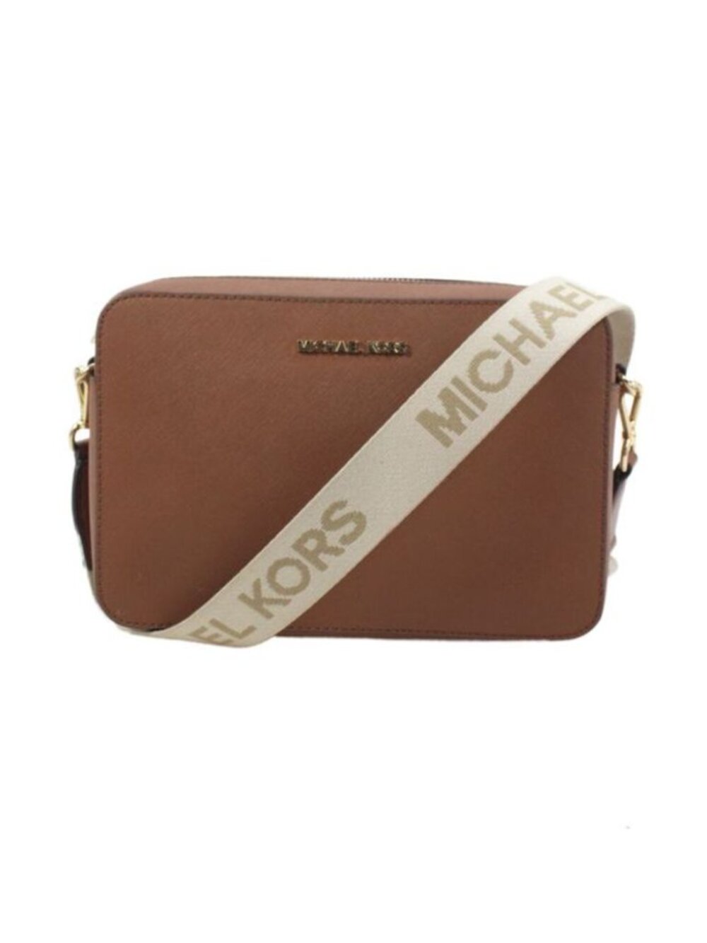 Michael Kors Brown Crossbody Bag with Cream Logo Strap
